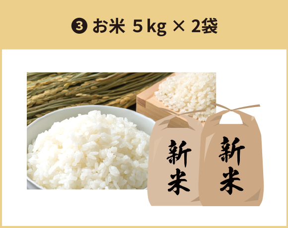 ③お米 ５kg × 2袋